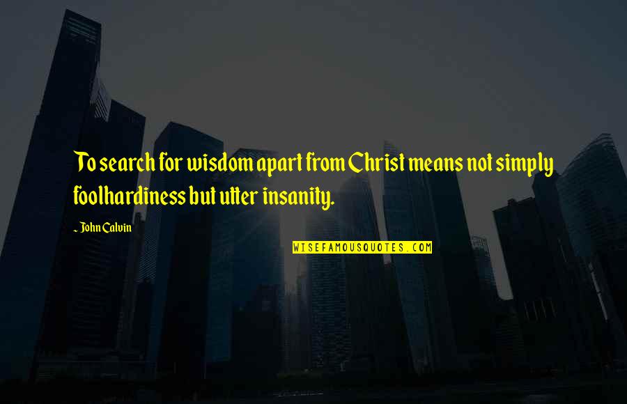 Louis Faurer Quotes By John Calvin: To search for wisdom apart from Christ means