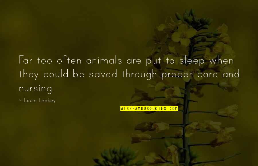Louis Leakey Quotes By Louis Leakey: Far too often animals are put to sleep