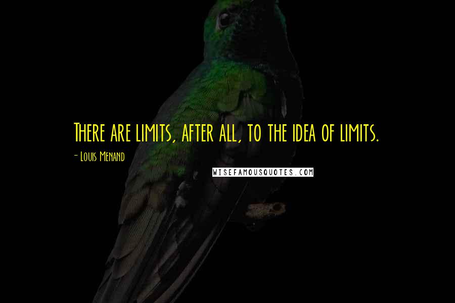 Louis Menand quotes: There are limits, after all, to the idea of limits.