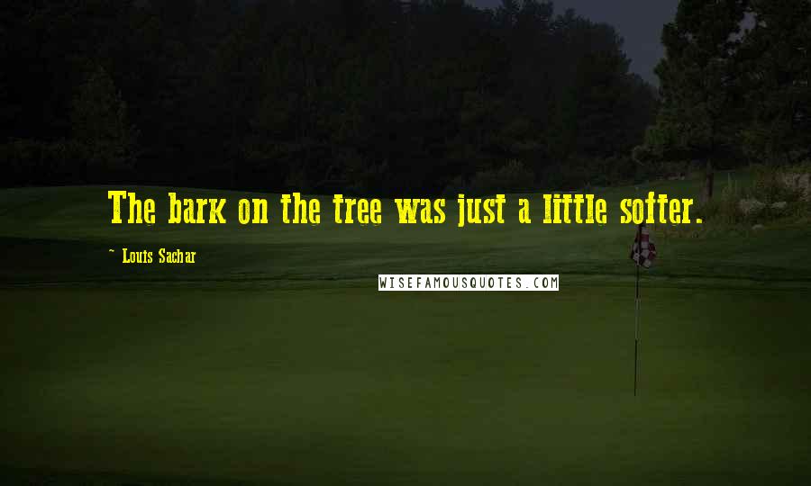 Louis Sachar quotes: The bark on the tree was just a little softer.