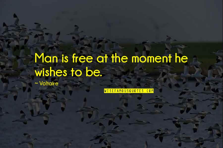 Louise Blanchard Bethune Quotes By Voltaire: Man is free at the moment he wishes
