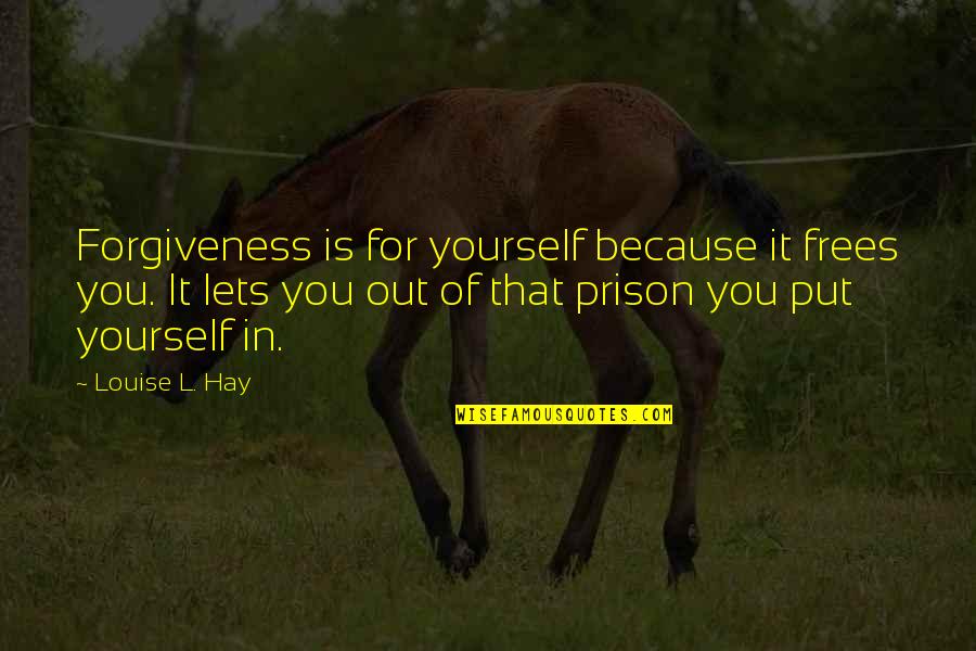 Louise Hay Quotes By Louise L. Hay: Forgiveness is for yourself because it frees you.