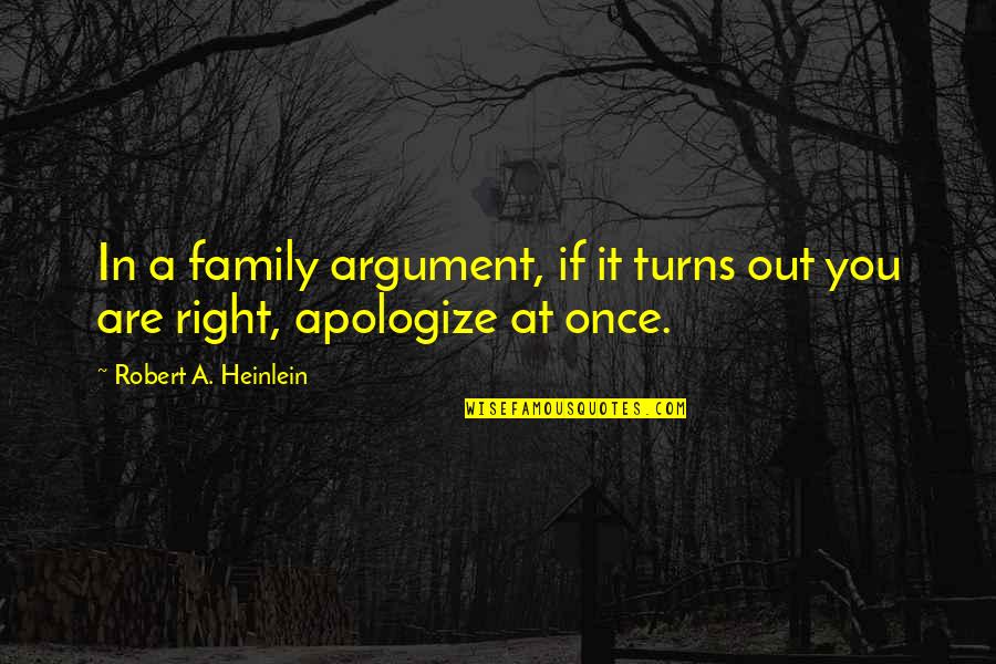 Lounges In Atlanta Quotes By Robert A. Heinlein: In a family argument, if it turns out