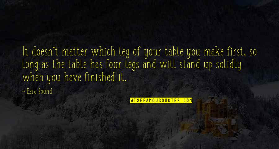 Loureid Quotes By Ezra Pound: It doesn't matter which leg of your table
