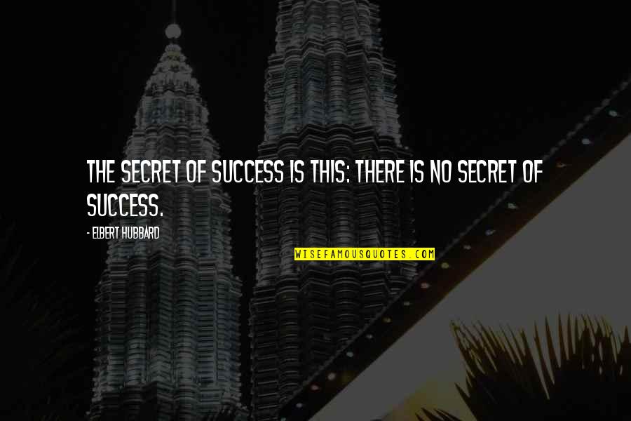 Lours Ventura Quotes By Elbert Hubbard: The secret of success is this: there is