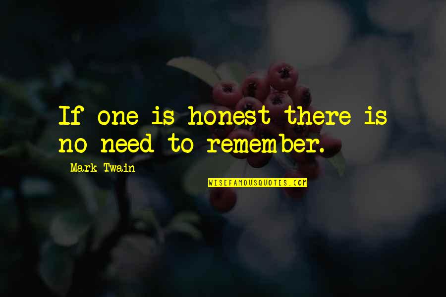 Lovable Mother Quotes By Mark Twain: If one is honest there is no need Lovable Mother Quotes By Mark Twain: If one is honest there is no need