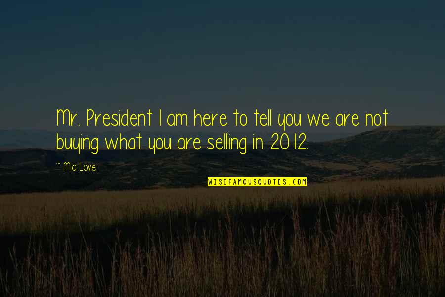 Love 2012 Quotes By Mia Love: Mr. President I am here to tell you