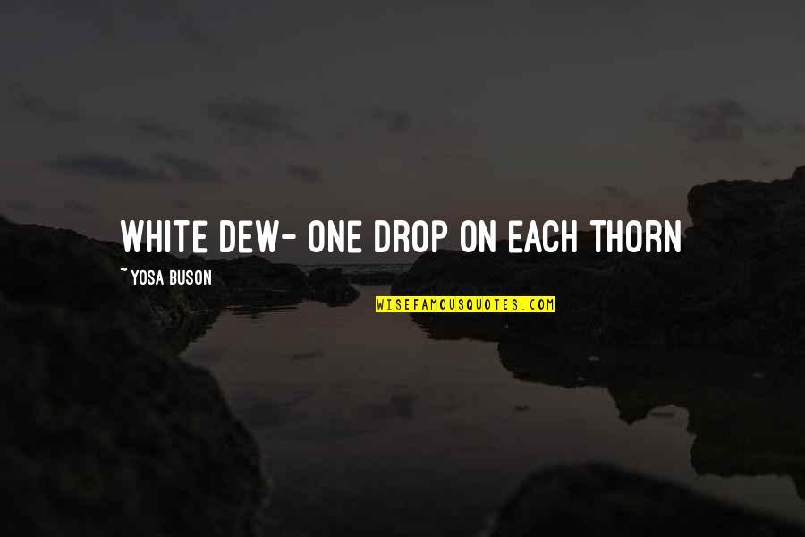 Love American Bully Quotes By Yosa Buson: White dew- one drop on each thorn Love American Bully Quotes By Yosa Buson: White dew- one drop on each thorn