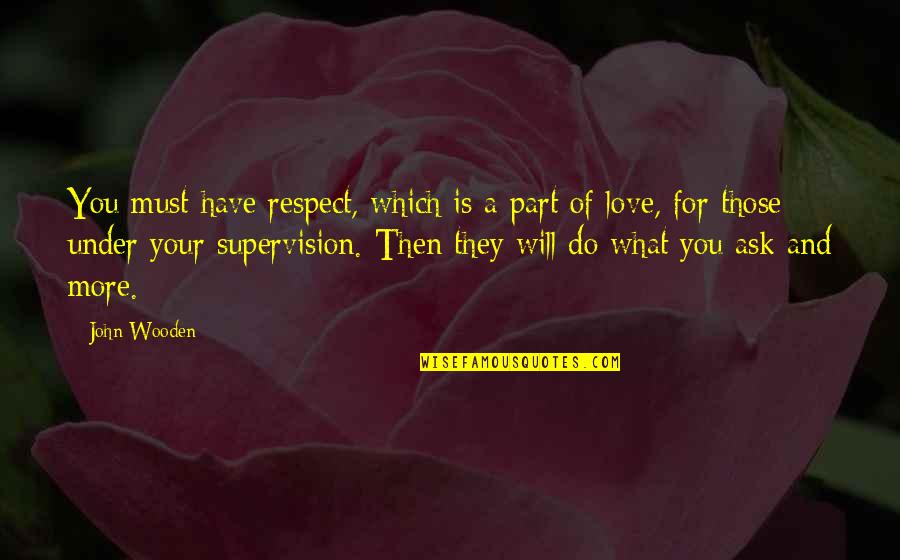 Love And Basketball Love Quotes By John Wooden: You must have respect, which is a part