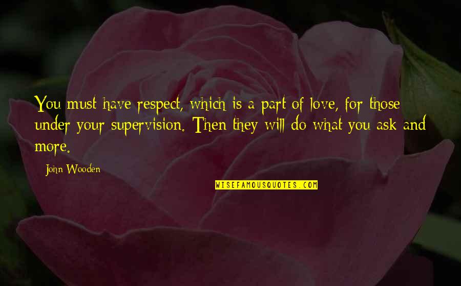 Love And Basketball Quotes By John Wooden: You must have respect, which is a part