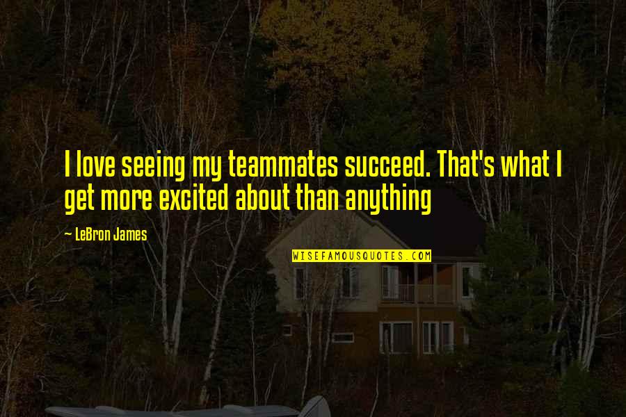 Love And Basketball Quotes By LeBron James: I love seeing my teammates succeed. That's what