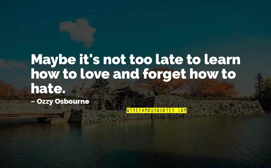 Love And Crazy Quotes By Ozzy Osbourne: Maybe it's not too late to learn how
