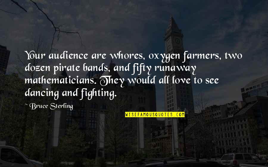 Love And Fighting Quotes By Bruce Sterling: Your audience are whores, oxygen farmers, two dozen