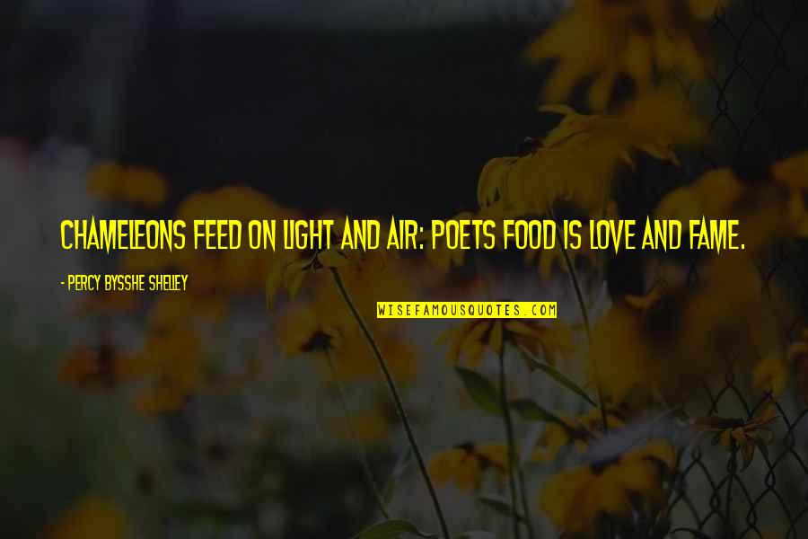 Love And Food Quotes By Percy Bysshe Shelley: Chameleons feed on light and air: Poets food