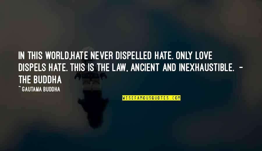 Love And Hate In The World Quotes By Gautama Buddha: In this world,hate never dispelled hate. Only love