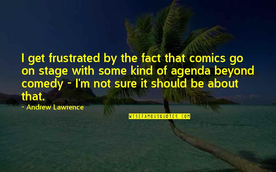 Love And Its Explanation Quotes By Andrew Lawrence: I get frustrated by the fact that comics