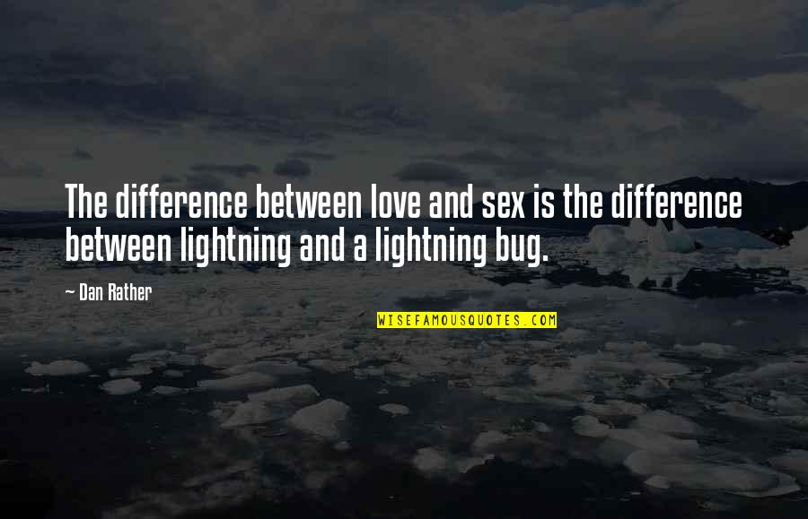 Love And Lightning Quotes By Dan Rather: The difference between love and sex is the
