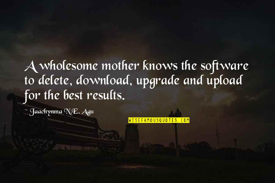 Love And Marriage Quotes By Jaachynma N.E. Agu: A wholesome mother knows the software to delete,