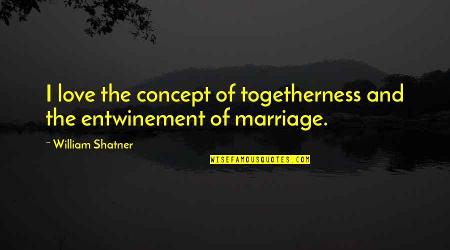 Love And Marriage Quotes By William Shatner: I love the concept of togetherness and the