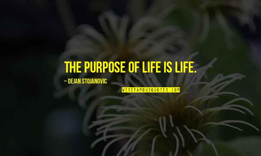 Love And Meaning Quotes By Dejan Stojanovic: The purpose of life is life.