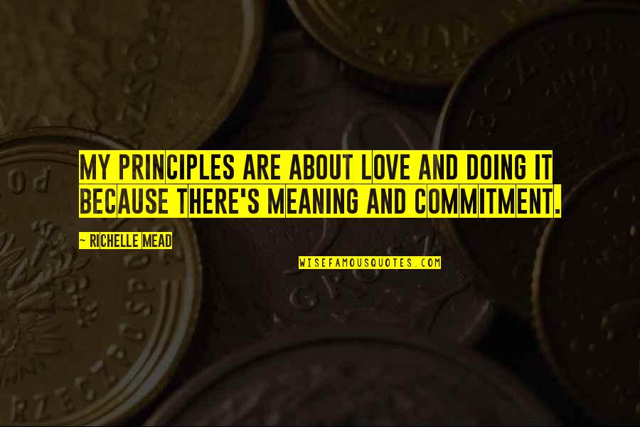 Love And Meaning Quotes By Richelle Mead: My principles are about love and doing it