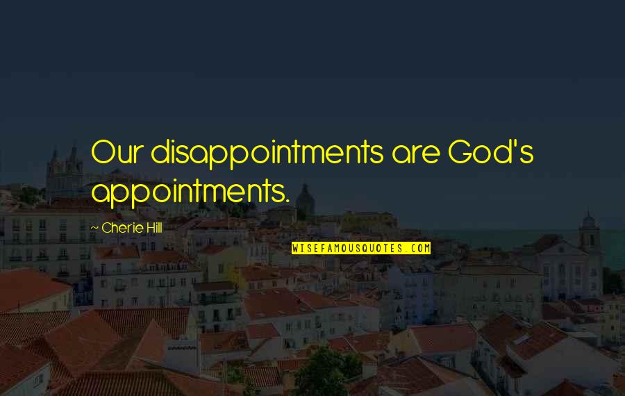 Love And Mediocrity Quotes By Cherie Hill: Our disappointments are God's appointments.