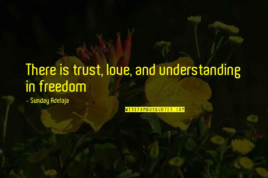 Love And No Trust Quotes By Sunday Adelaja: There is trust, love, and understanding in freedom
