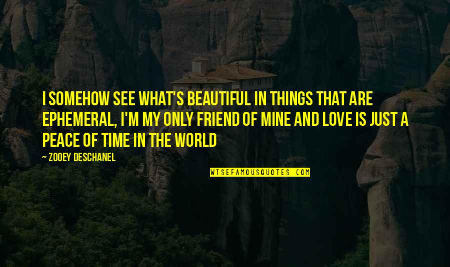 Love And Peace In The World Quotes By Zooey Deschanel: I somehow see what's beautiful in things that