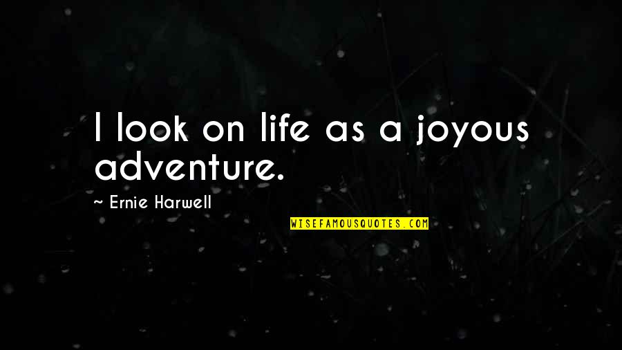 Love And Perfect Timing Quotes By Ernie Harwell: I look on life as a joyous adventure.