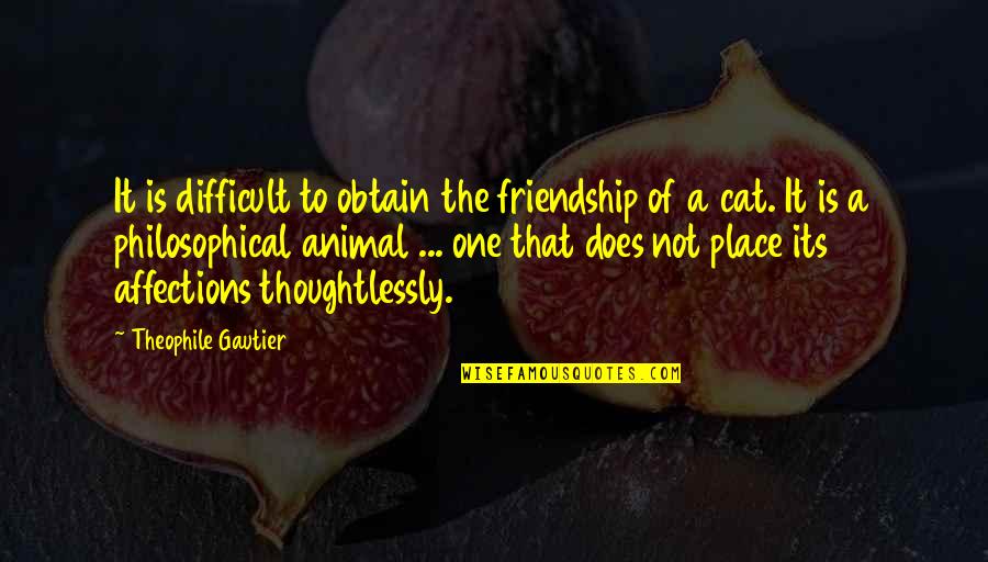 Love And Self Sacrifice Quotes By Theophile Gautier: It is difficult to obtain the friendship of