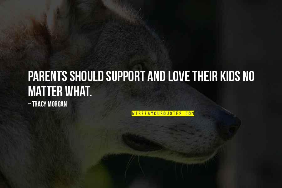 Love And Support Quotes By Tracy Morgan: Parents should support and love their kids no