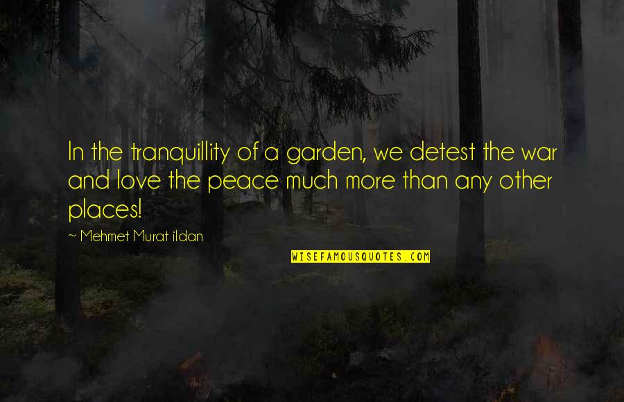 Love And War Quotes By Mehmet Murat Ildan: In the tranquillity of a garden, we detest