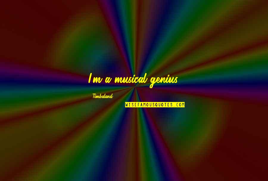 Love And Wasting Time Quotes By Timbaland: I'm a musical genius.