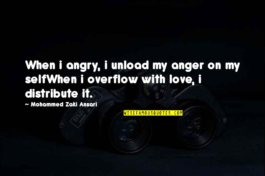 Love Anger Quotes By Mohammed Zaki Ansari: When i angry, i unload my anger on