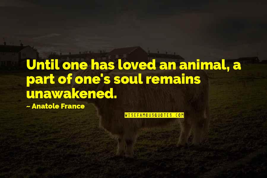 Love Animal Quotes By Anatole France: Until one has loved an animal, a part