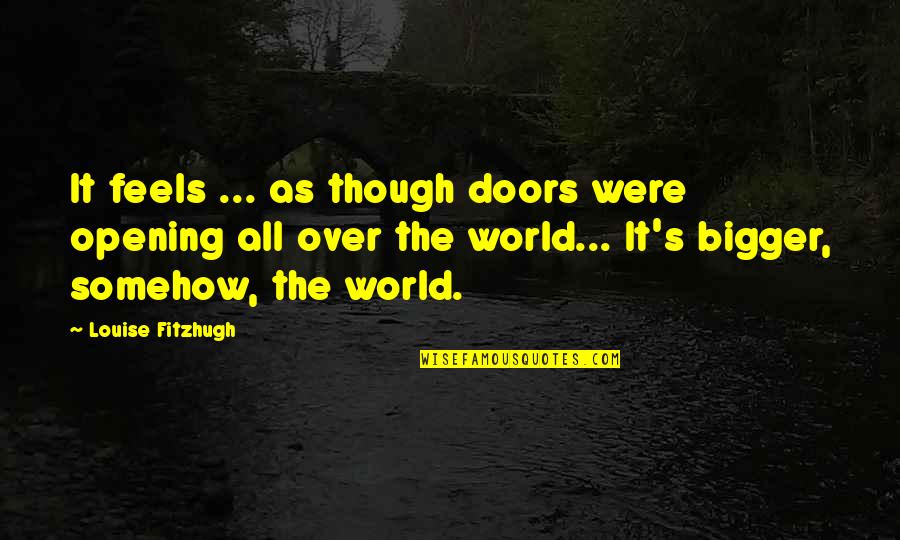 Love As Though Quotes By Louise Fitzhugh: It feels ... as though doors were opening Love As Though Quotes By Louise Fitzhugh: It feels ... as though doors were opening