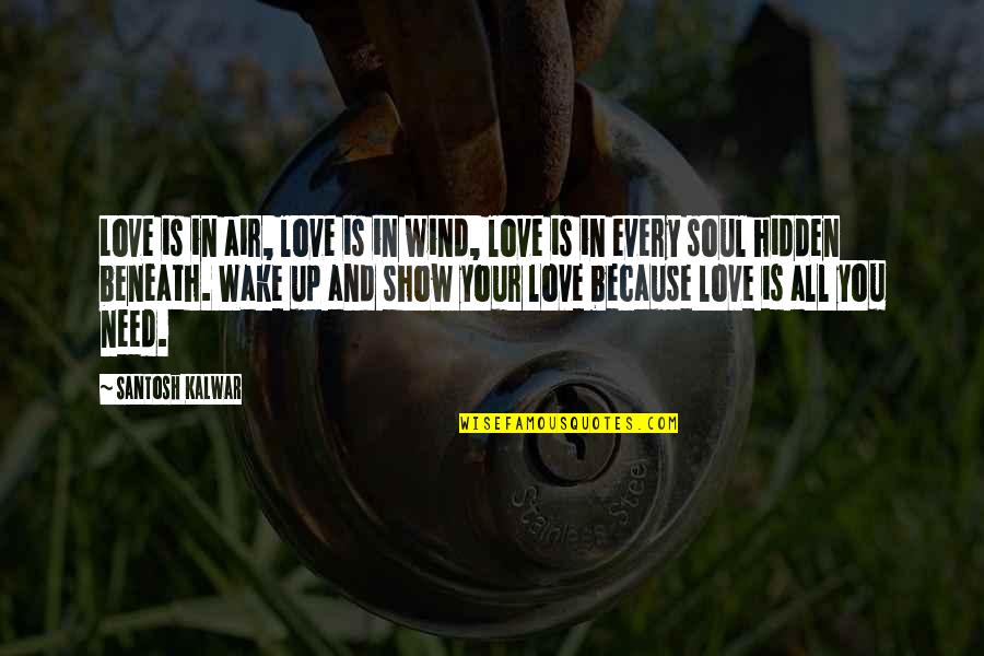 Love Because Need You Need You Because Love Quotes By Santosh Kalwar: Love is in air, love is in wind, Love Because Need You Need You Because Love Quotes By Santosh Kalwar: Love is in air, love is in wind,