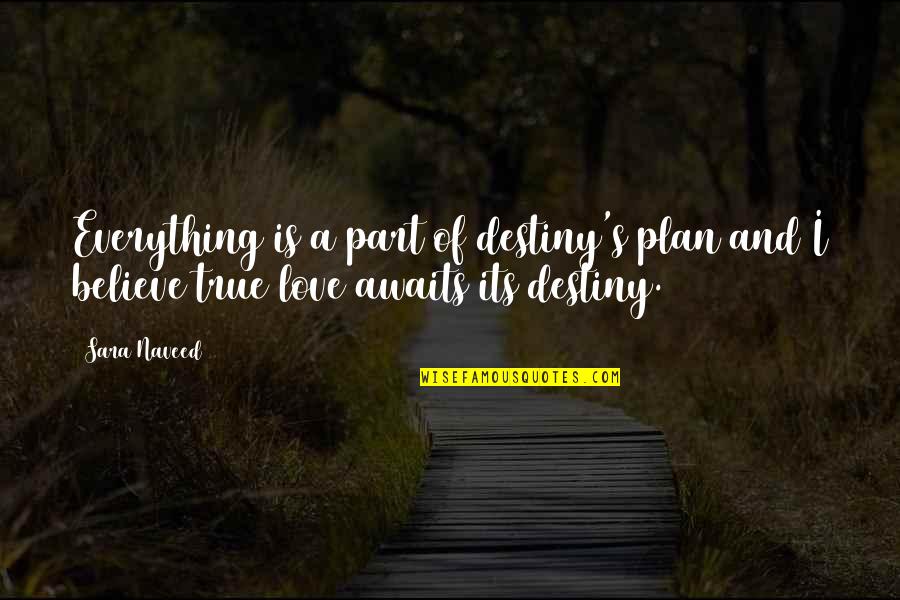 Love Being A Waste Of Time Quotes By Sara Naveed: Everything is a part of destiny's plan and