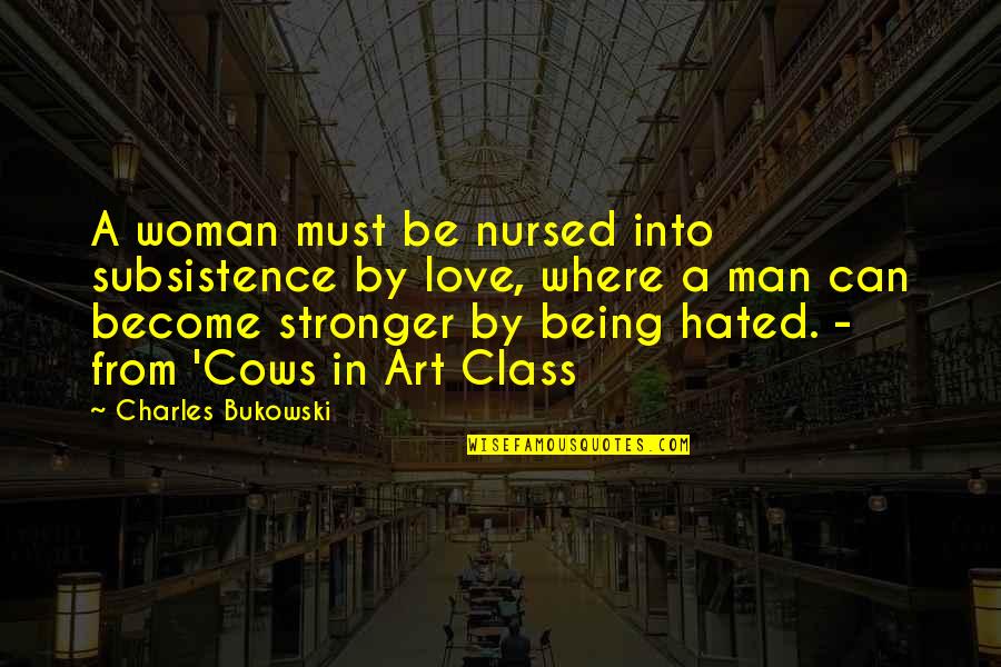 Love Being Out There Quotes By Charles Bukowski: A woman must be nursed into subsistence by