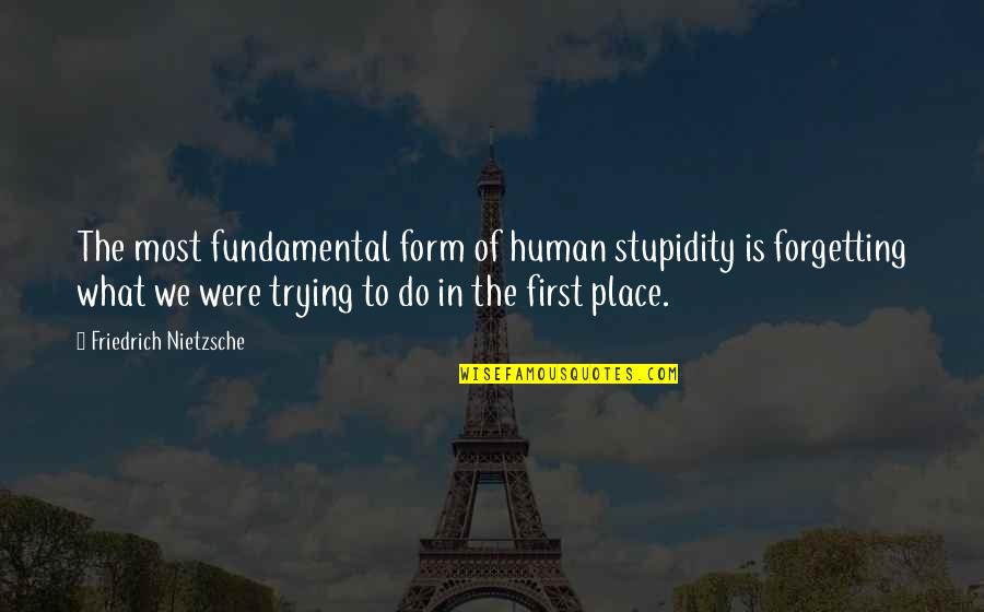 Love Being Tough But Worth It Quotes By Friedrich Nietzsche: The most fundamental form of human stupidity is
