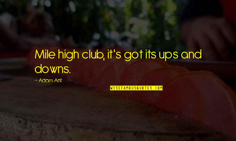 Love Being Wrong Quotes By Adam Ant: Mile high club, it's got its ups and