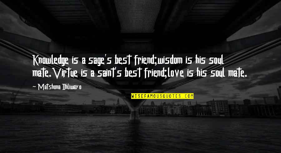 Love Best Friend Quotes By Matshona Dhliwayo: Knowledge is a sage's best friend;wisdom is his