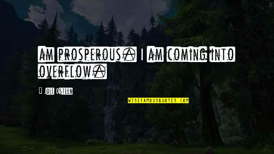 Love Between Siblings Quotes By Joel Osteen: am prosperous. I am coming into overflow.