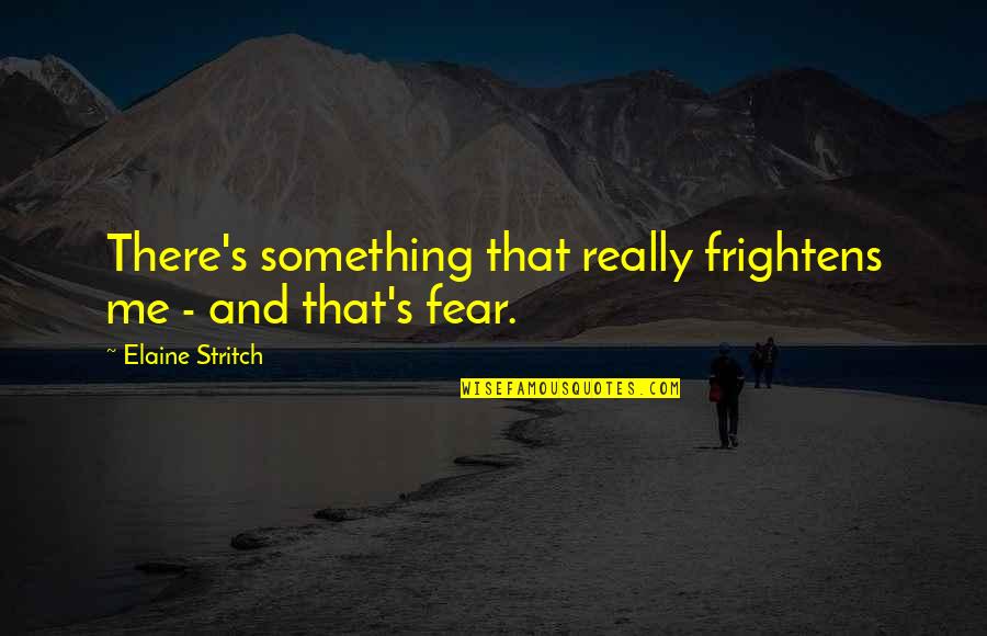 Love Bhagavad Gita Quotes By Elaine Stritch: There's something that really frightens me - and