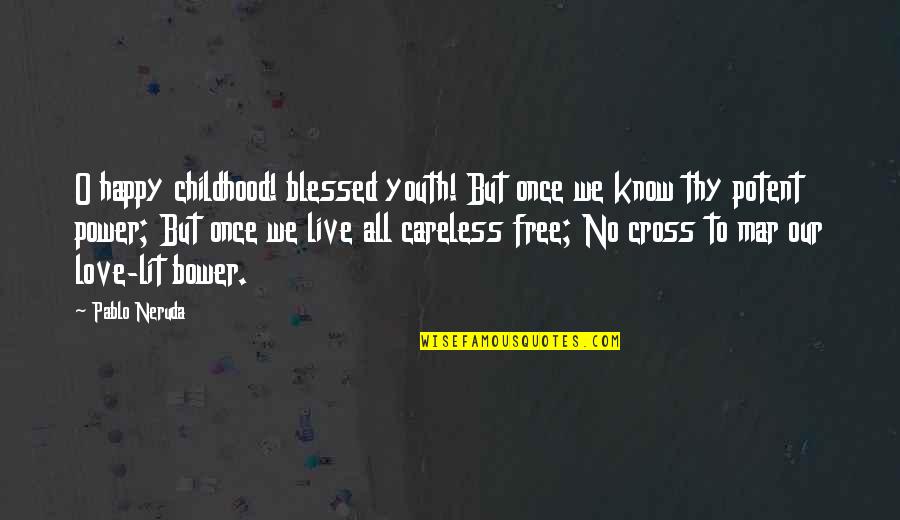 Love Blessed Quotes By Pablo Neruda: O happy childhood! blessed youth! But once we