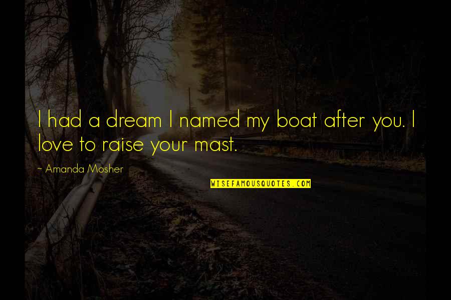 Love Boat Quotes By Amanda Mosher: I had a dream I named my boat
