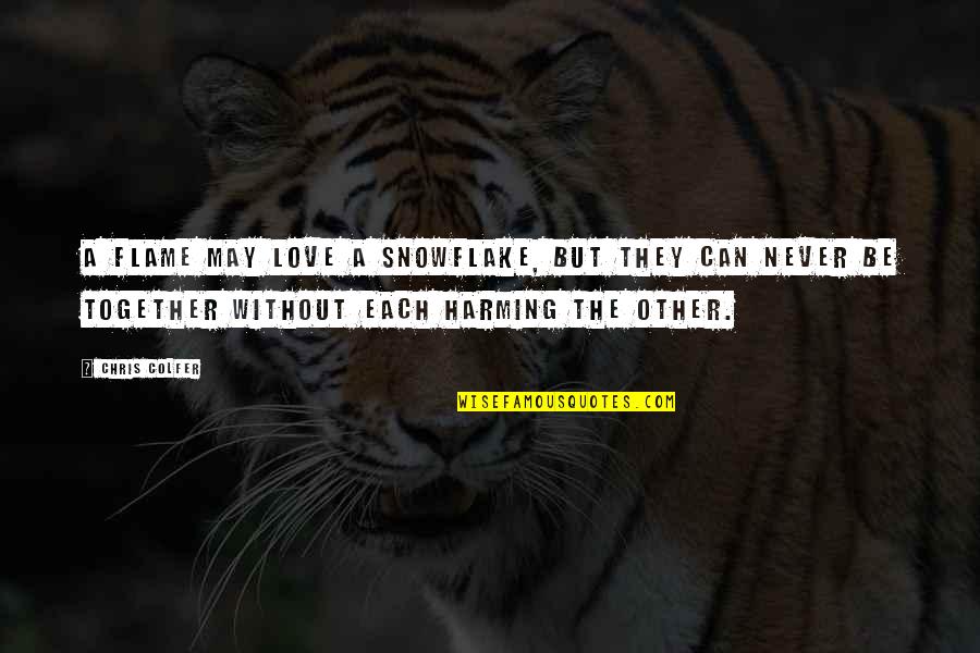 Love But Can't Be Together Quotes By Chris Colfer: A flame may love a snowflake, but they