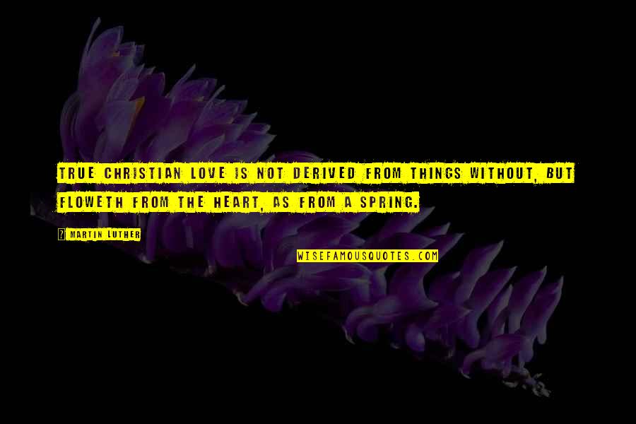 Love But True Quotes By Martin Luther: True Christian love is not derived from things