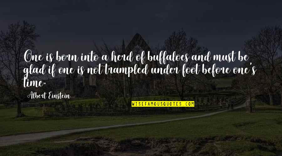 Love By Albert Einstein Quotes By Albert Einstein: One is born into a herd of buffaloes