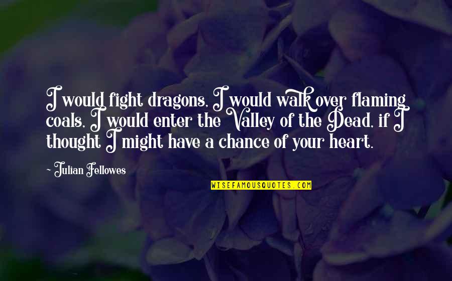 Love By Chance Quotes By Julian Fellowes: I would fight dragons, I would walk over